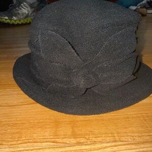Vintage Style Black Fleece Winter Bucket Hat - Warm & Cozy - One Size